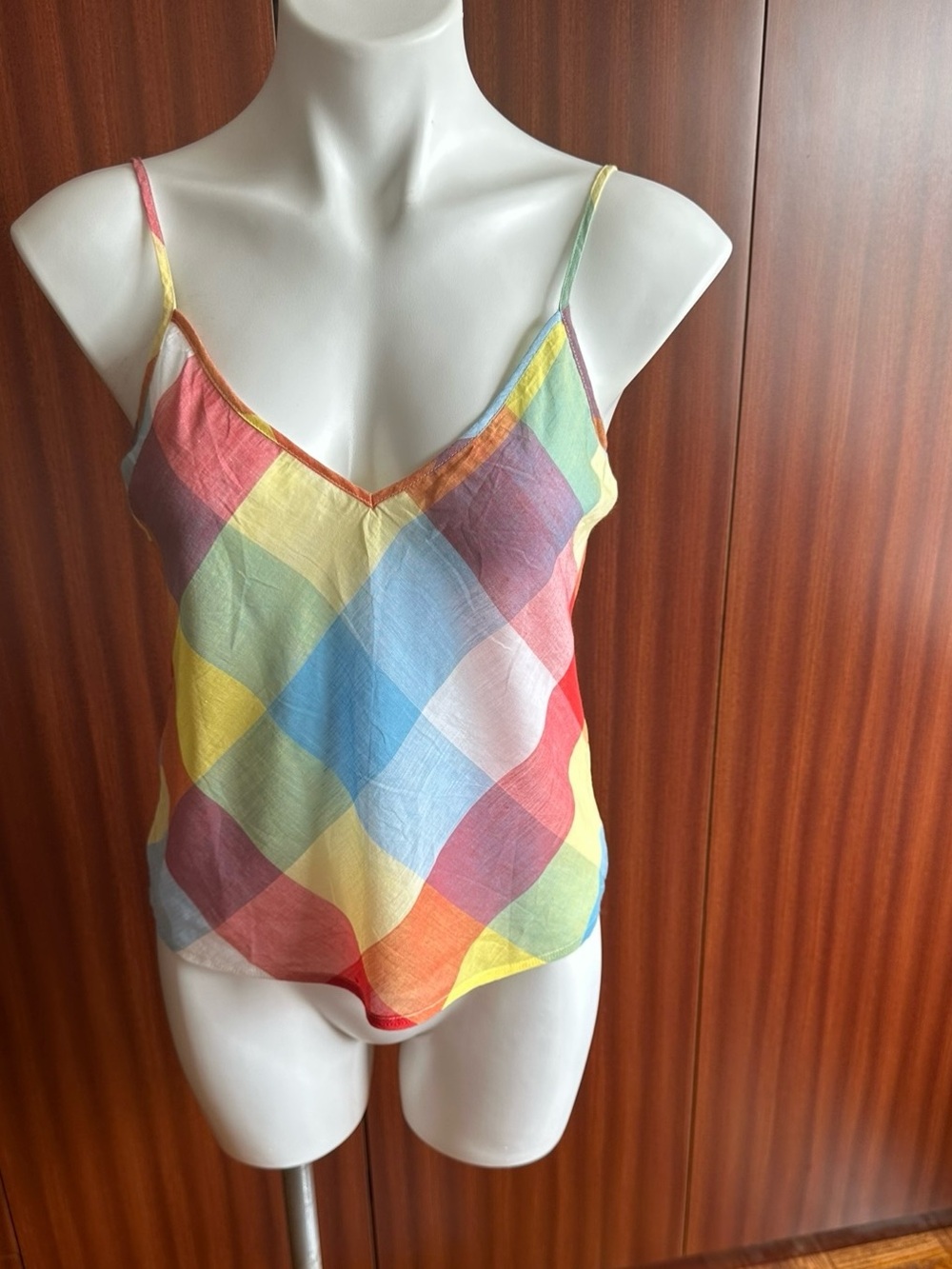NWT Parallel multicolored argyle cotton Tank Top in s 8(small to size)100%Cotton